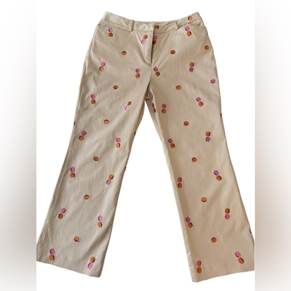 Lilly Pulitzer Crop Pants with Pink and Orange Acorns. Size 8 - Picture 1 of 7